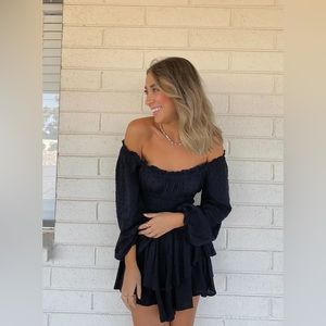 Princess Polly Black Off-Shoulder Jumpsuit